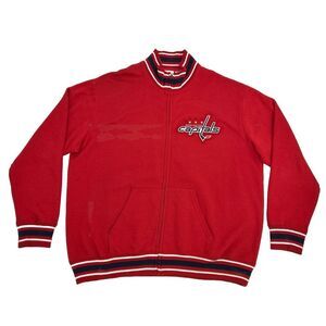 Washington Capitals Jacket Men's 2XL Red Majestic Full Zip NHL‎